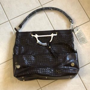 Joy Mangano’s Designer Drop Bag Large Leather Bag